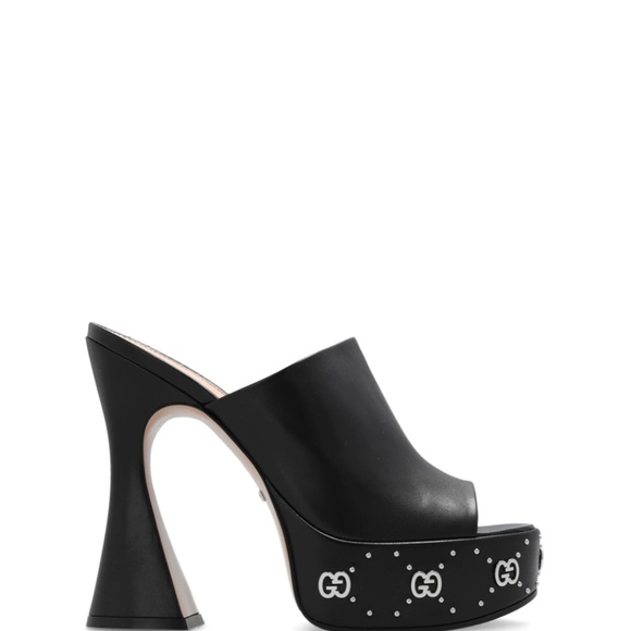 🌺Authentic Gucci GG Logo Plaque Platform Sandals. - Picture 3 of 5
